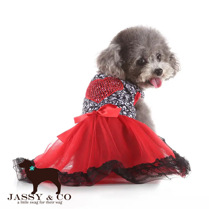 Jassy & Co. Red Heart Chiffon Dress